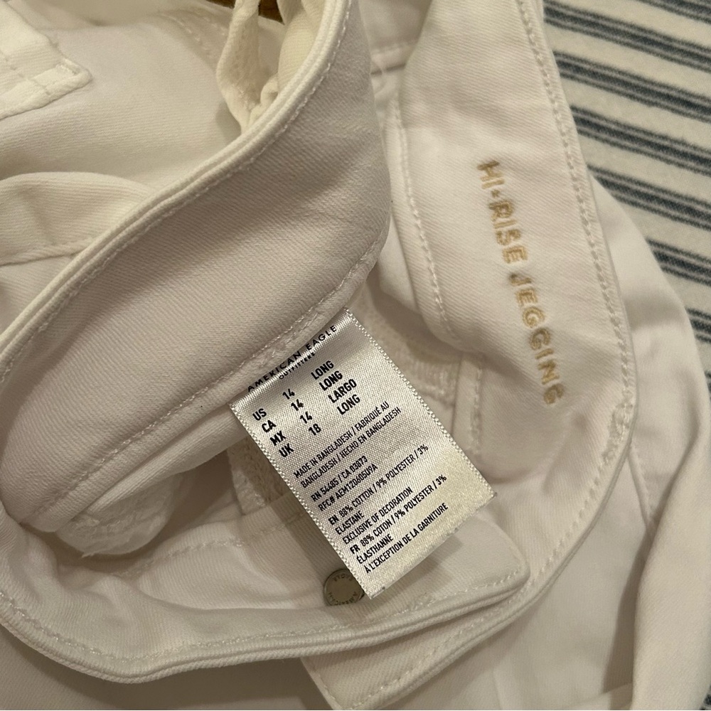 American Eagle Ne(x)t Level Stretch Hi-Rise Jegging‎ White 14 Long - Picture 5 of 9